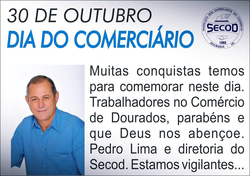 30 de Outubro dia do Comerciário